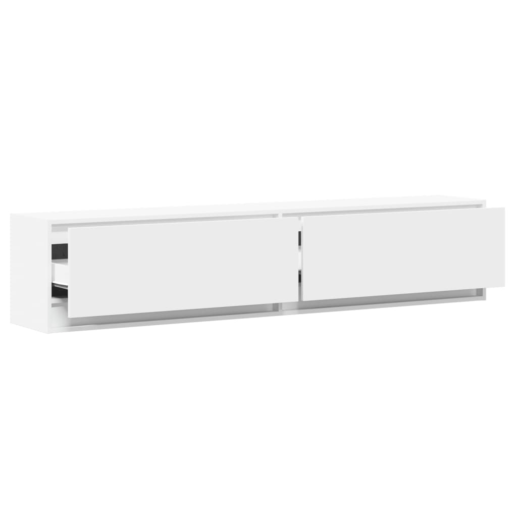 Wall mounted TV cabinet with white LED 180x31x38 cm