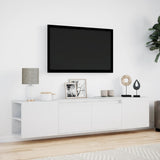 Meuble TV mural avec LED blanc 180x31x39,5 cm