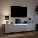 Meuble TV mural avec LED blanc 180x31x39,5 cm