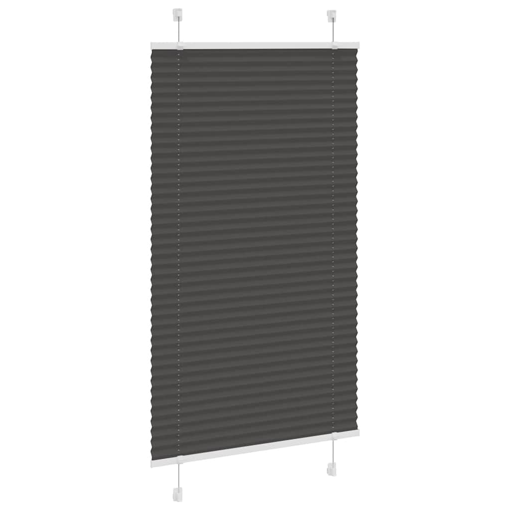 Store plissé noir 75x100 cm largeur du tissu 74,4 cm polyester