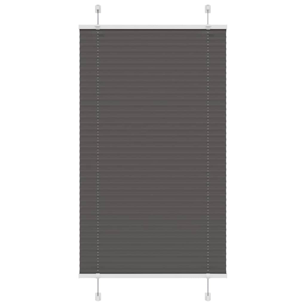 Black pleated blind 80x100 cm fabric width 79.4 cm polyester