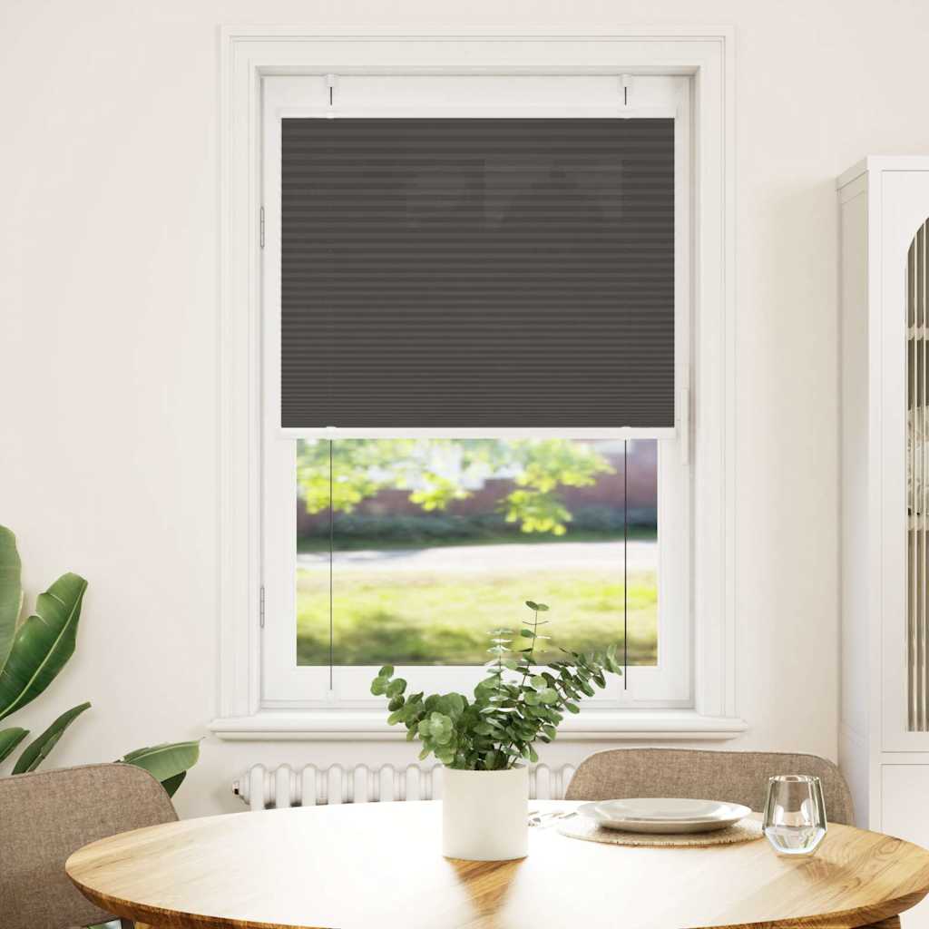 Black pleated blind 80x100 cm fabric width 79.4 cm polyester