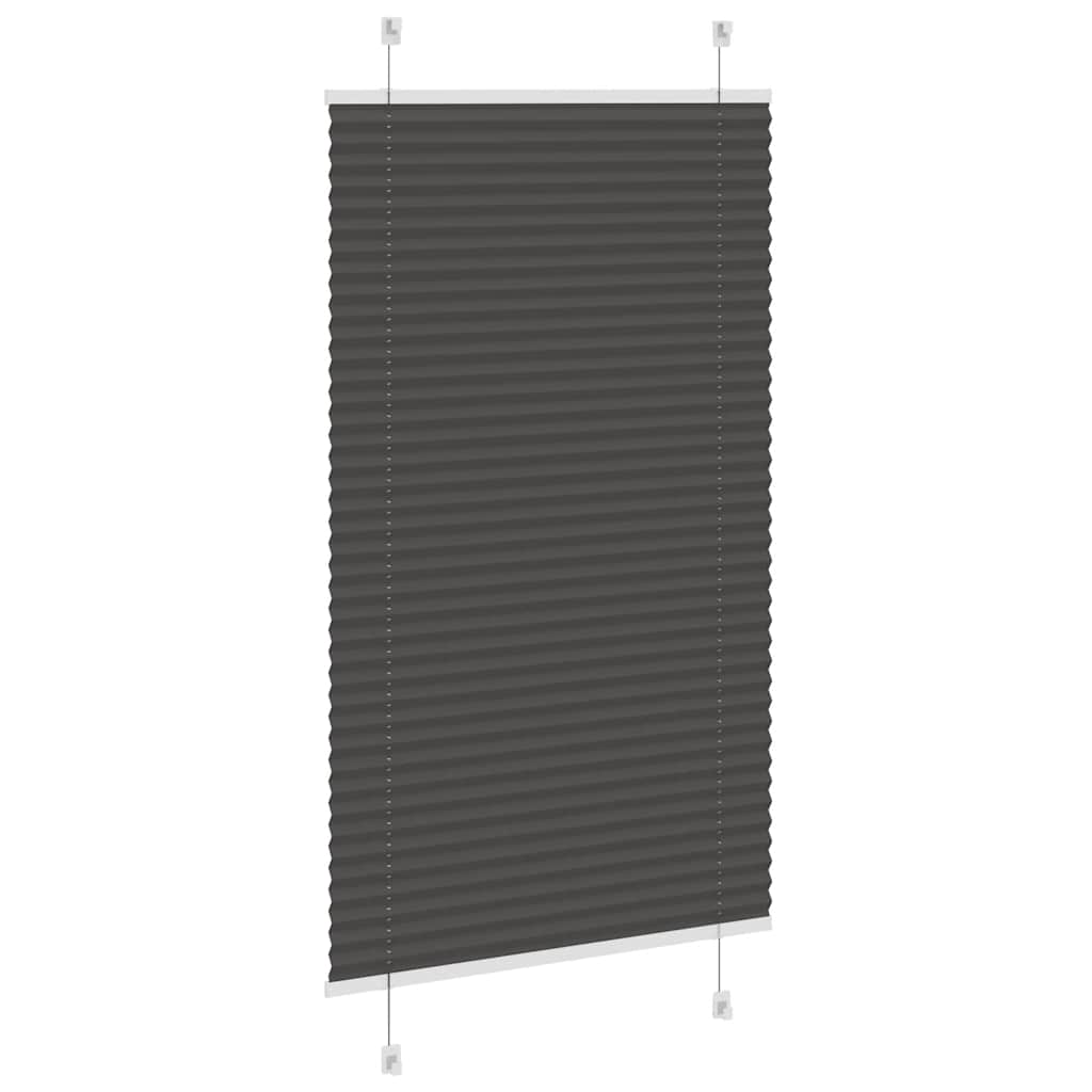 Black pleated blind 75x150 cm fabric width 74.4 cm polyester