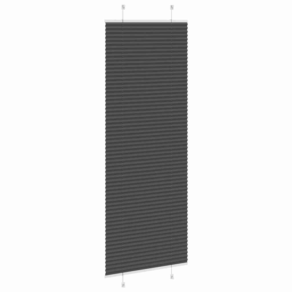 Store plissé noir 70x200 cm largeur du tissu 69,4 cm polyester