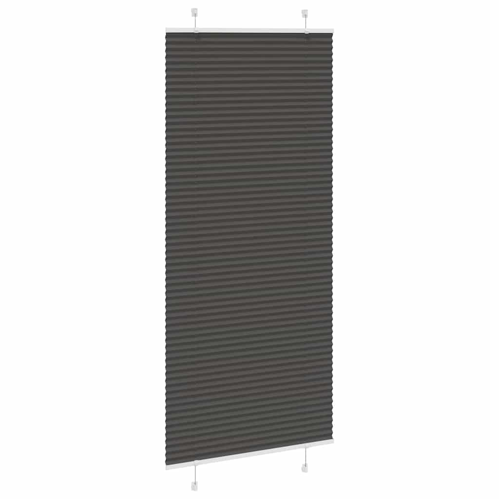 Store plissé noir 95x200 cm largeur du tissu 94,4 cm polyester