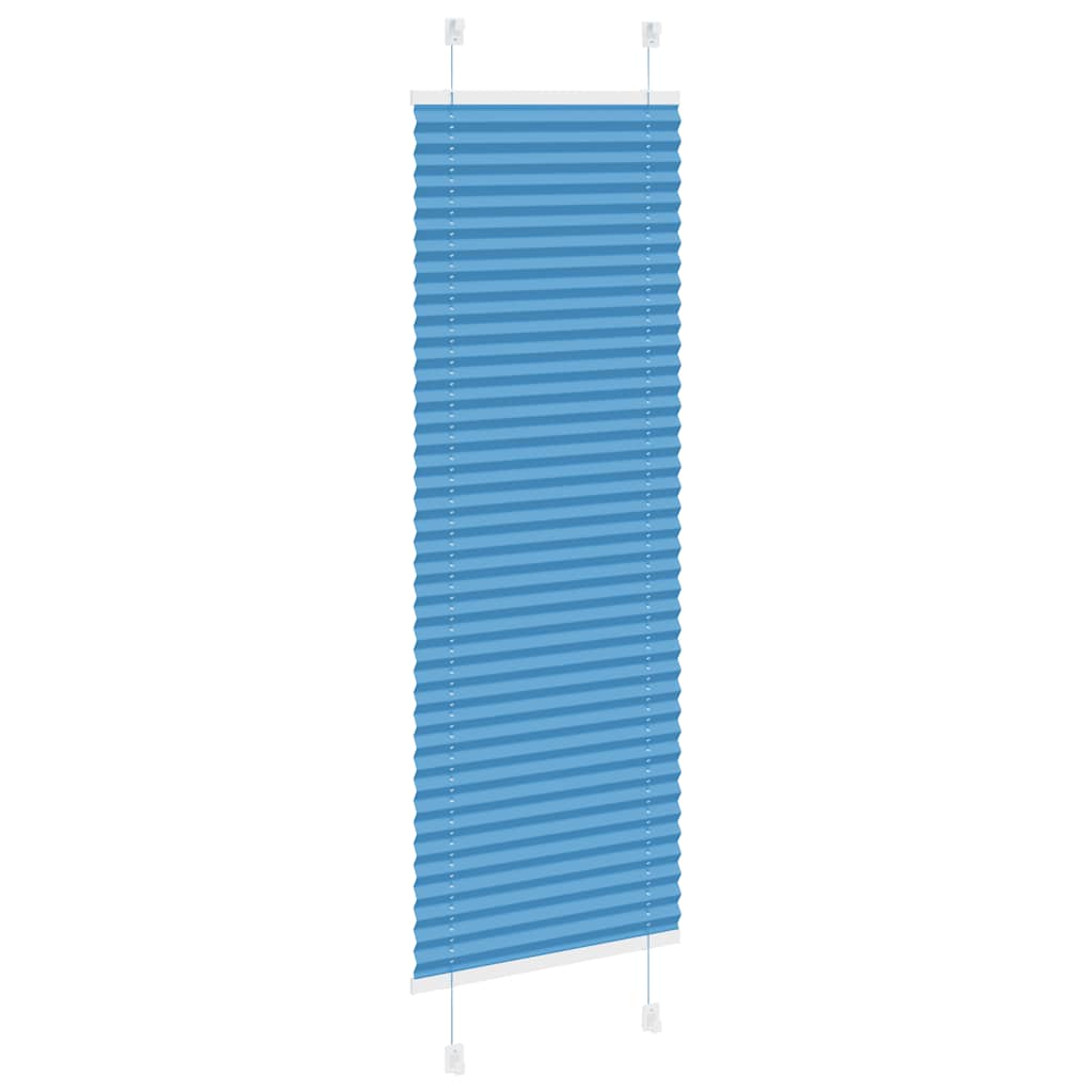 Blue pleated blind 40x100 cm fabric width 39.4 cm polyester