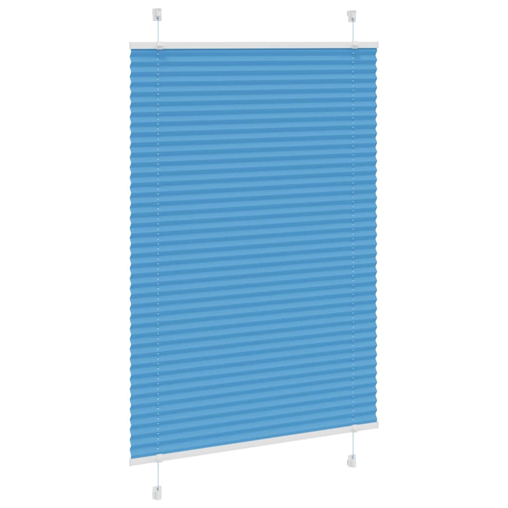 Blue pleated blind 100x100 cm fabric width 99.4 cm polyester