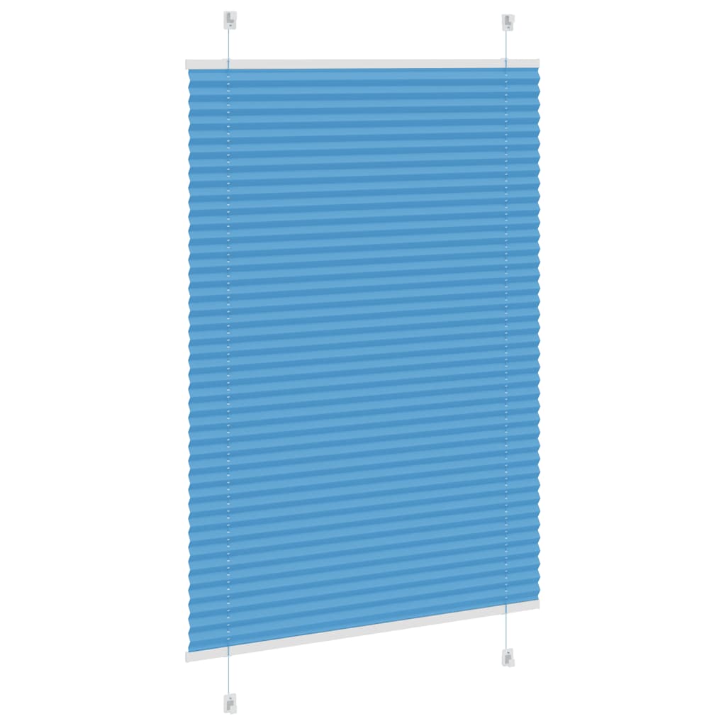 Blue pleated blind 100x100 cm fabric width 99.4 cm polyester