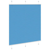 Blue pleated blind 115x100 cm fabric width 114.4cm polyester