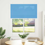 Blue pleated blind 105x150 cm fabric width 104.4cm polyester