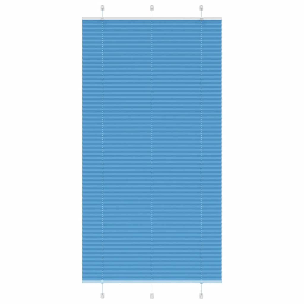 Blue pleated blind 105x200 cm fabric width 104.4cm polyester