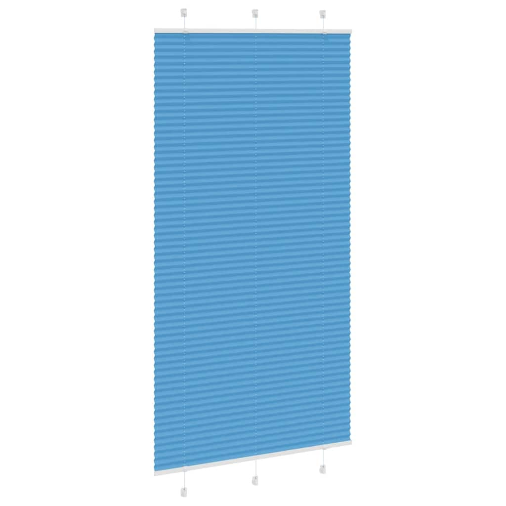 Blue pleated blind 105x200 cm fabric width 104.4cm polyester