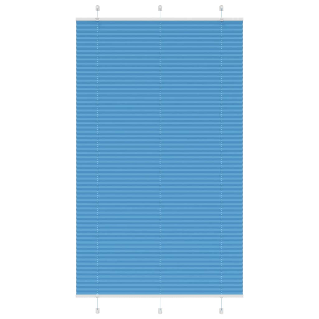 Blue pleated blind 120x200 cm fabric width 119.4cm polyester