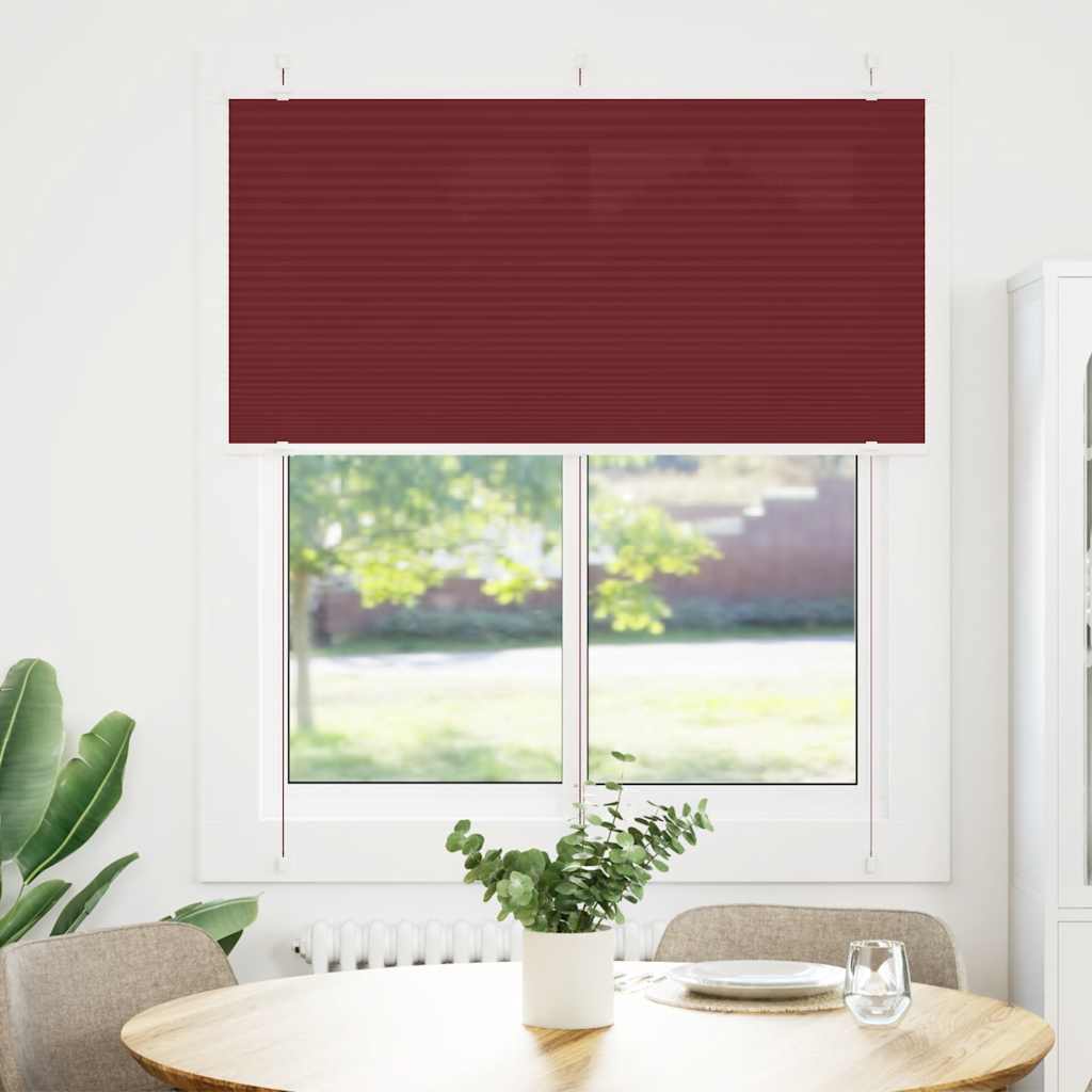 Store plissé rouge bordeaux 120x150 cm largeur du tissu 119,4cm