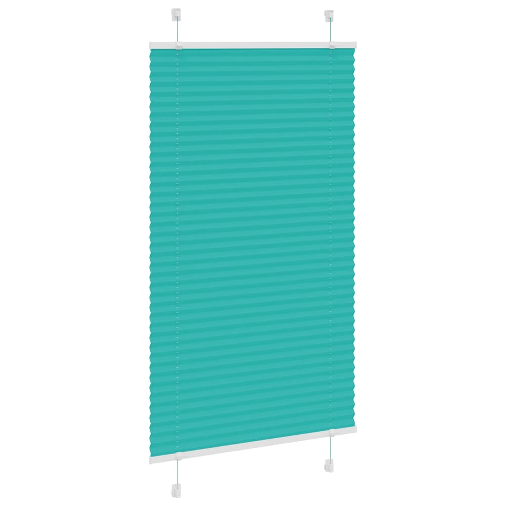 Petrol green pleated blind 75x100 cm fabric width 74.4 cm