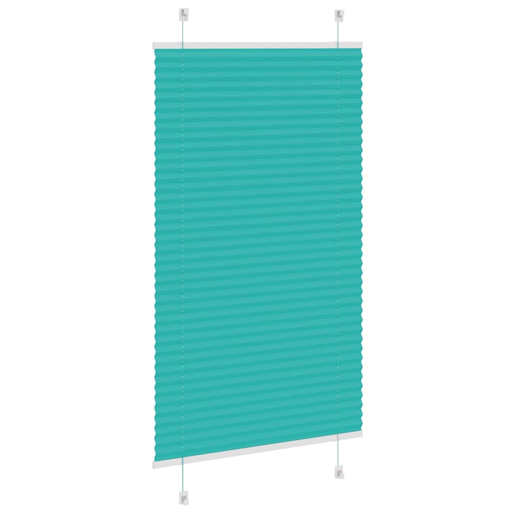 Petrol green pleated blind 75x100 cm fabric width 74.4 cm