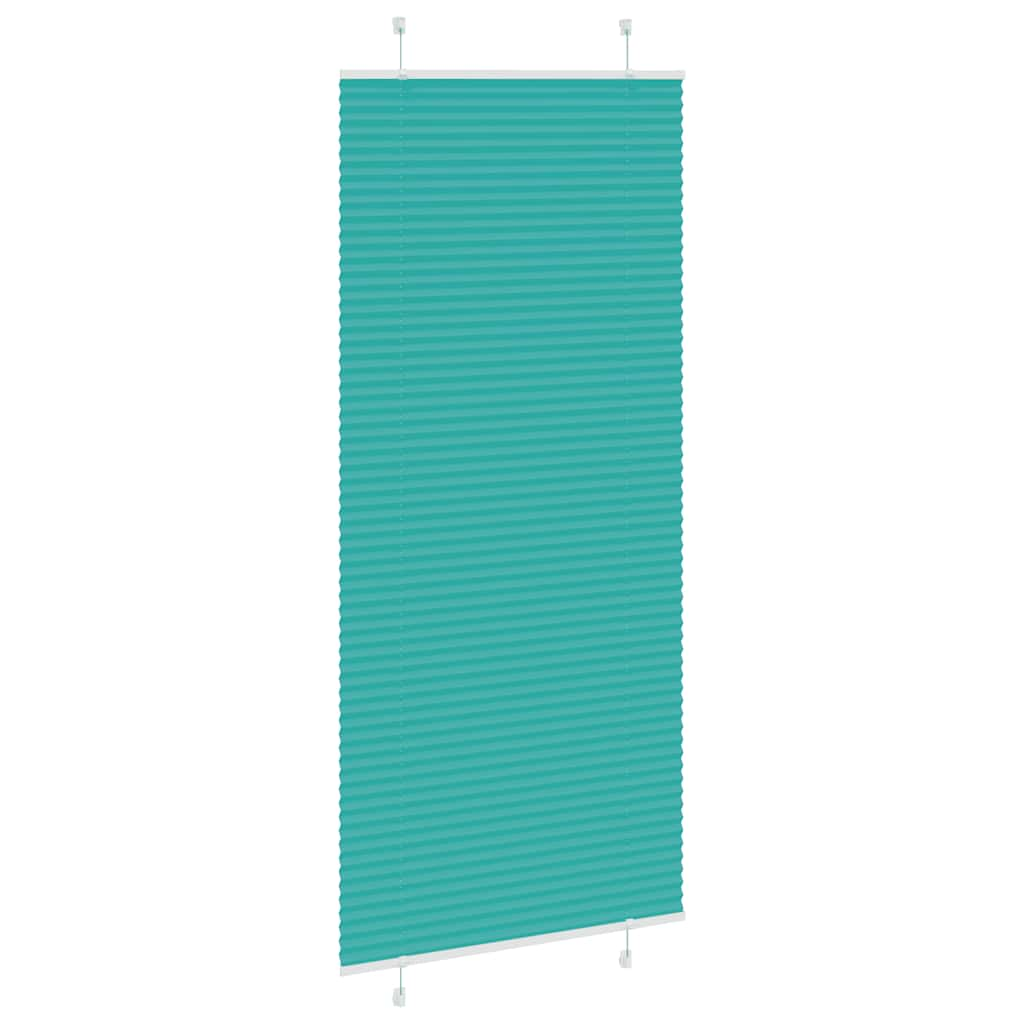 Store plissé vert pétrole 85x200 cm largeur du tissu 84,4 cm