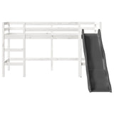 Lit mezzanine d'enfants sans matelas 90x200 cm bois pin massif