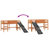 Lit mezzanine d'enfants sans matelas 90x200 cm bois pin massif