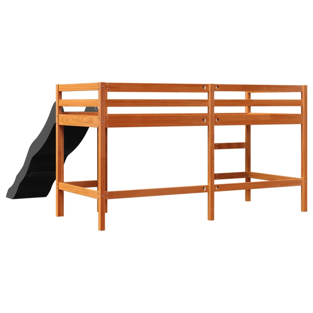 Lit mezzanine d'enfants sans matelas 90x190 cm bois pin massif