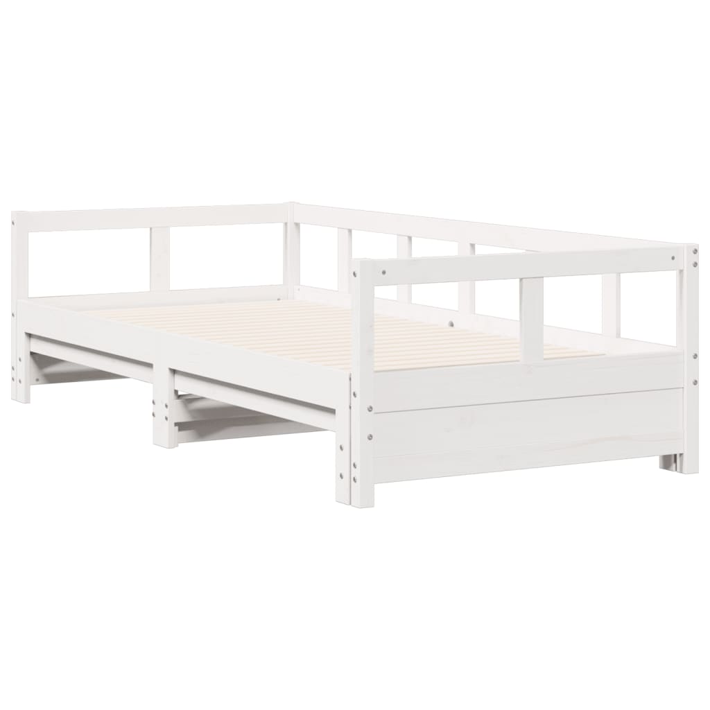 Lit de jour sans matelas blanc 80x200 cm bois de pin massif