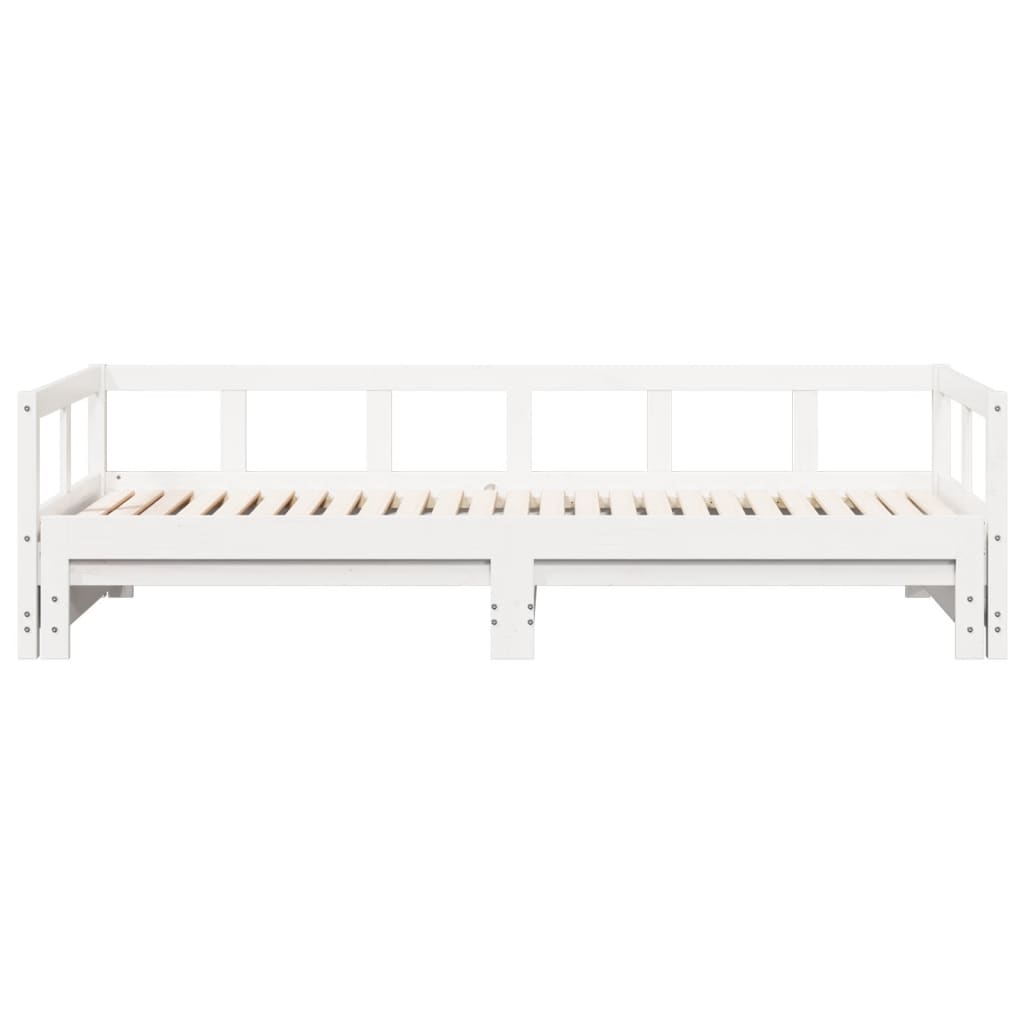 Lit de jour sans matelas blanc 90x200 cm bois de pin massif