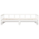 Lit de jour sans matelas blanc 90x200 cm bois de pin massif