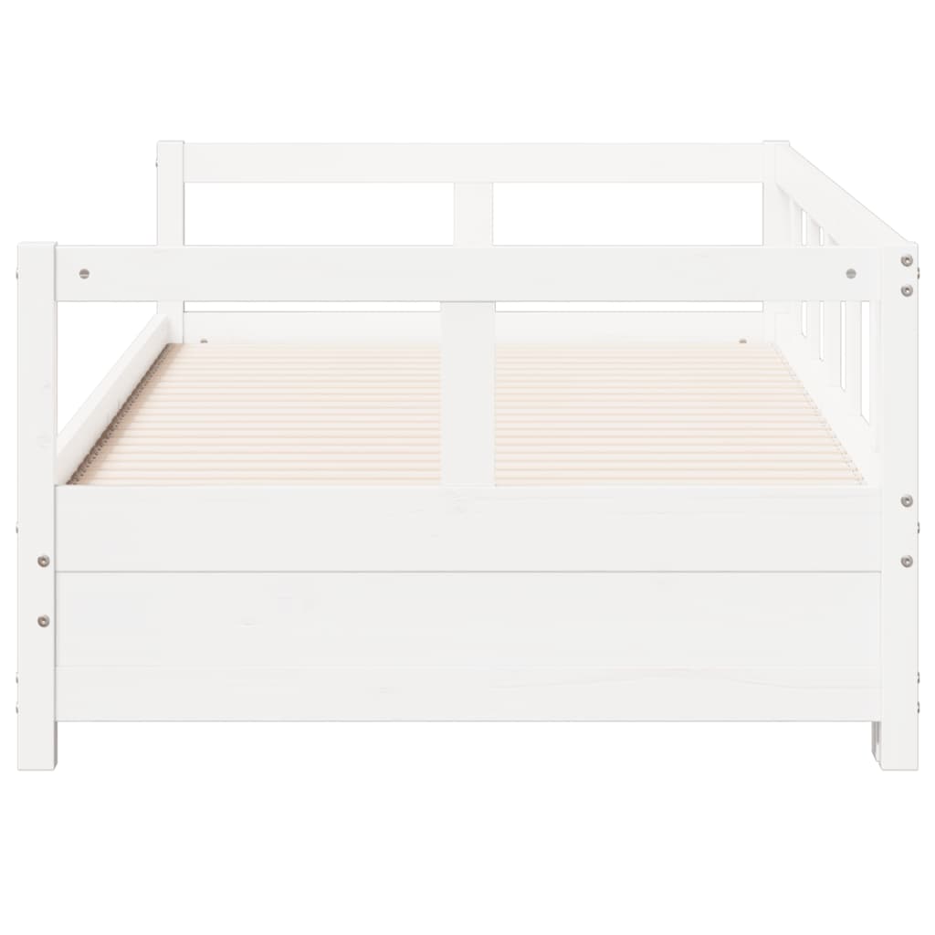 Lit de jour sans matelas blanc 90x200 cm bois de pin massif