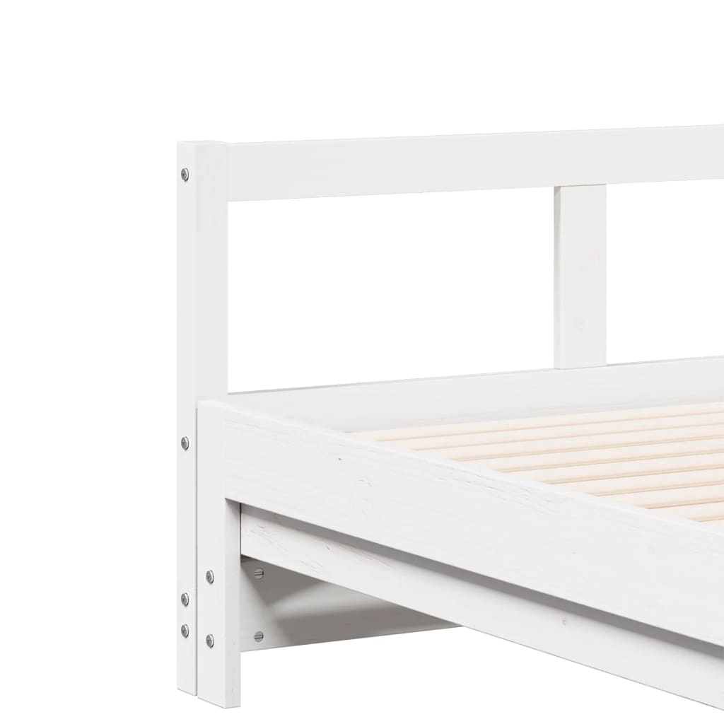 Lit de jour sans matelas blanc 90x200 cm bois de pin massif