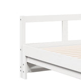 Lit de jour sans matelas blanc 90x200 cm bois de pin massif