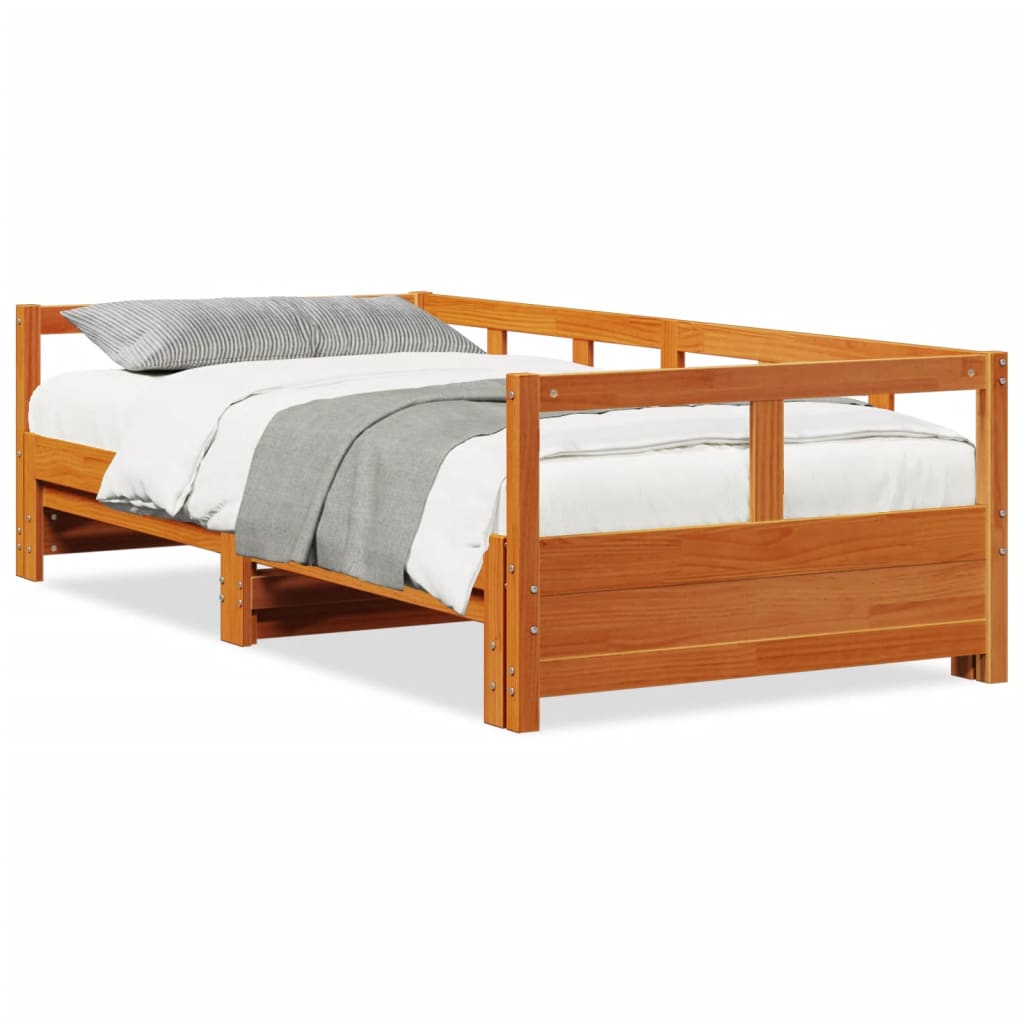 Lit de jour sans matelas cire marron 90x200 cm bois pin massif