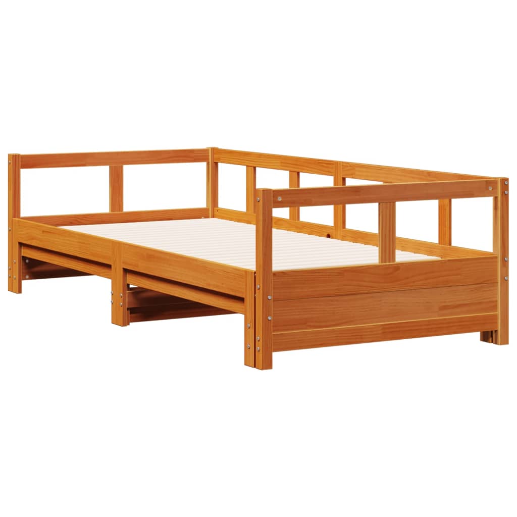 Lit de jour sans matelas cire marron 90x200 cm bois pin massif