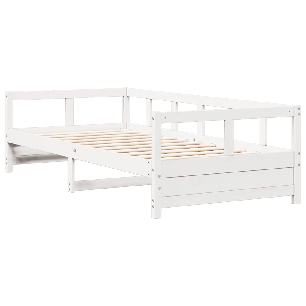 Lit de jour sans matelas blanc 80x200 cm bois de pin massif