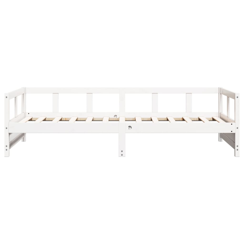 Lit de jour sans matelas blanc 80x200 cm bois de pin massif