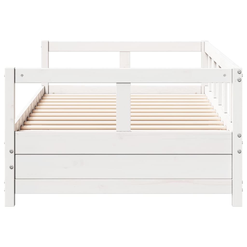 Lit de jour sans matelas blanc 80x200 cm bois de pin massif