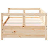 Lit de jour sans matelas naturel 90x200 cm bois pin massif