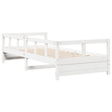 Lit de jour sans matelas blanc 90x200 cm bois de pin massif