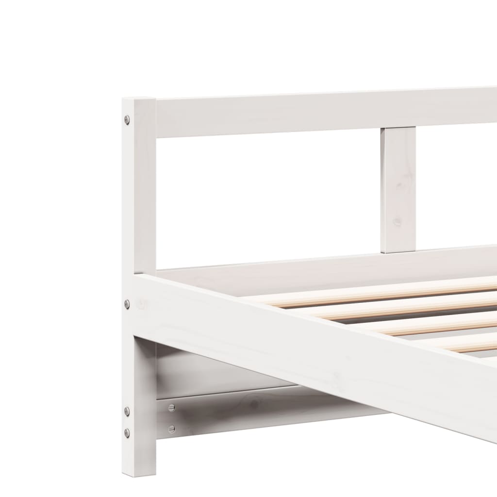 Lit de jour sans matelas blanc 90x200 cm bois de pin massif