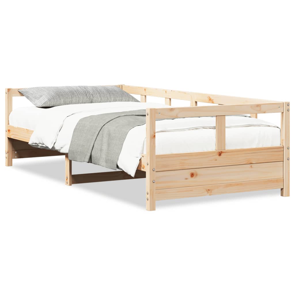 Lit de jour sans matelas naturel 90x190 cm bois pin massif