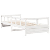 Lit de jour sans matelas blanc 90x190 cm bois de pin massif