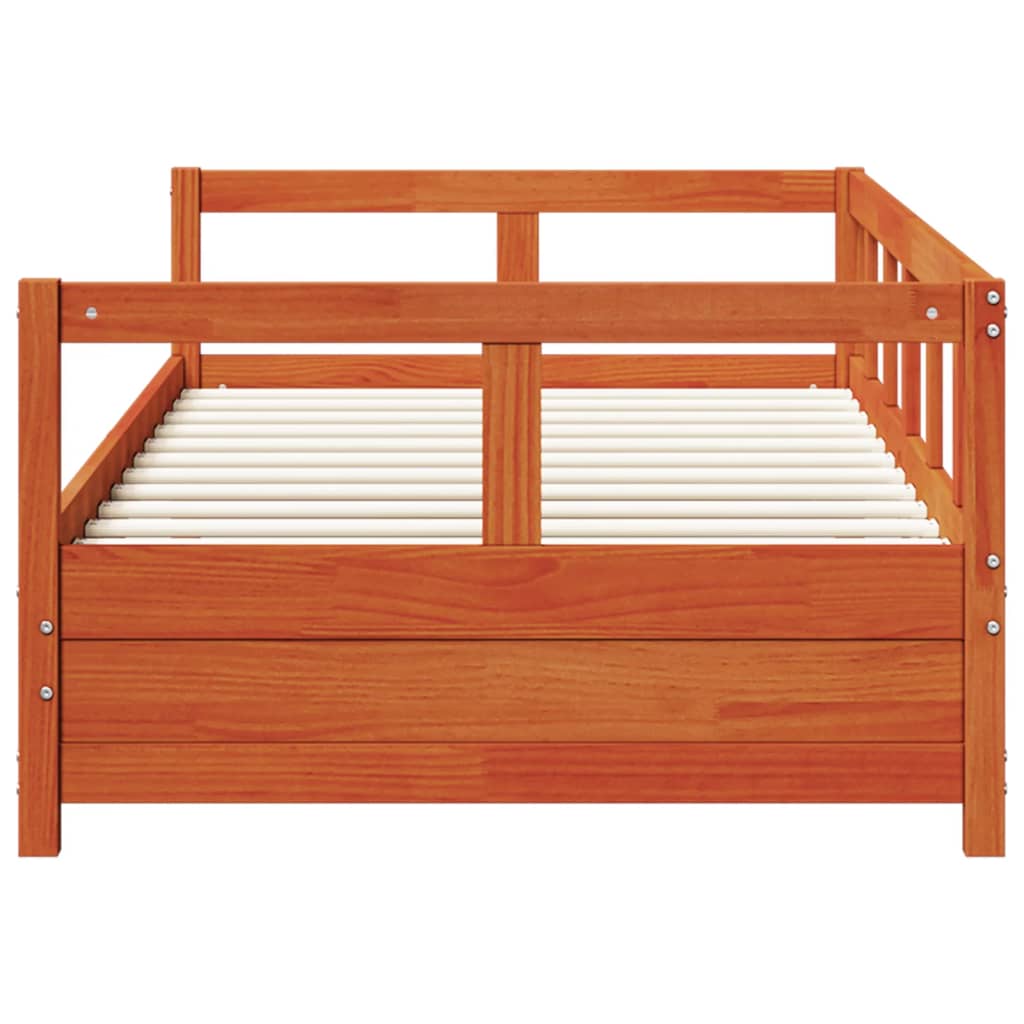 Lit de jour sans matelas cire marron 90x190 cm bois pin massif