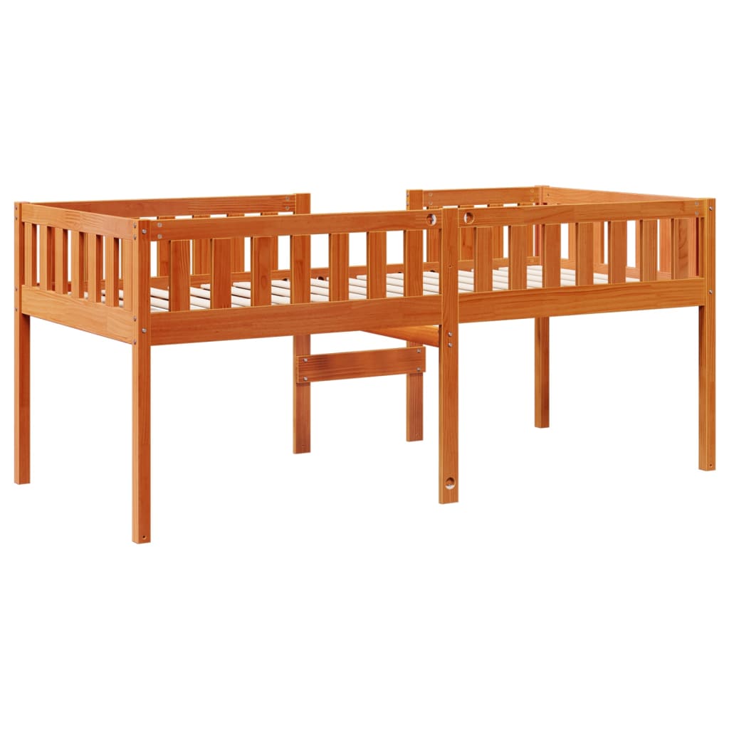 Lit pour enfants sans matelas cire marron 80x200 cm pin massif