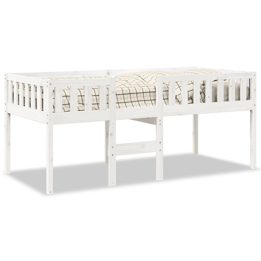 Lit pour enfants sans matelas blanc 90x200cm bois de pin massif