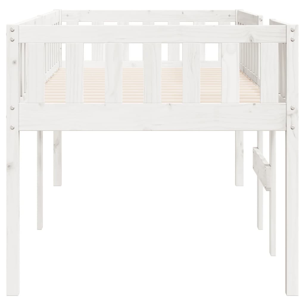 Lit pour enfants sans matelas blanc 90x200cm bois de pin massif