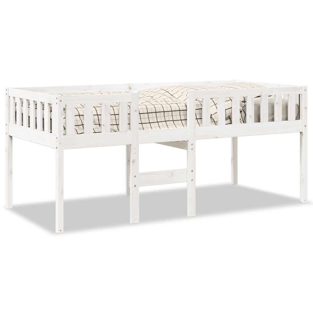 Lit pour enfants sans matelas blanc 75x190cm bois de pin massif