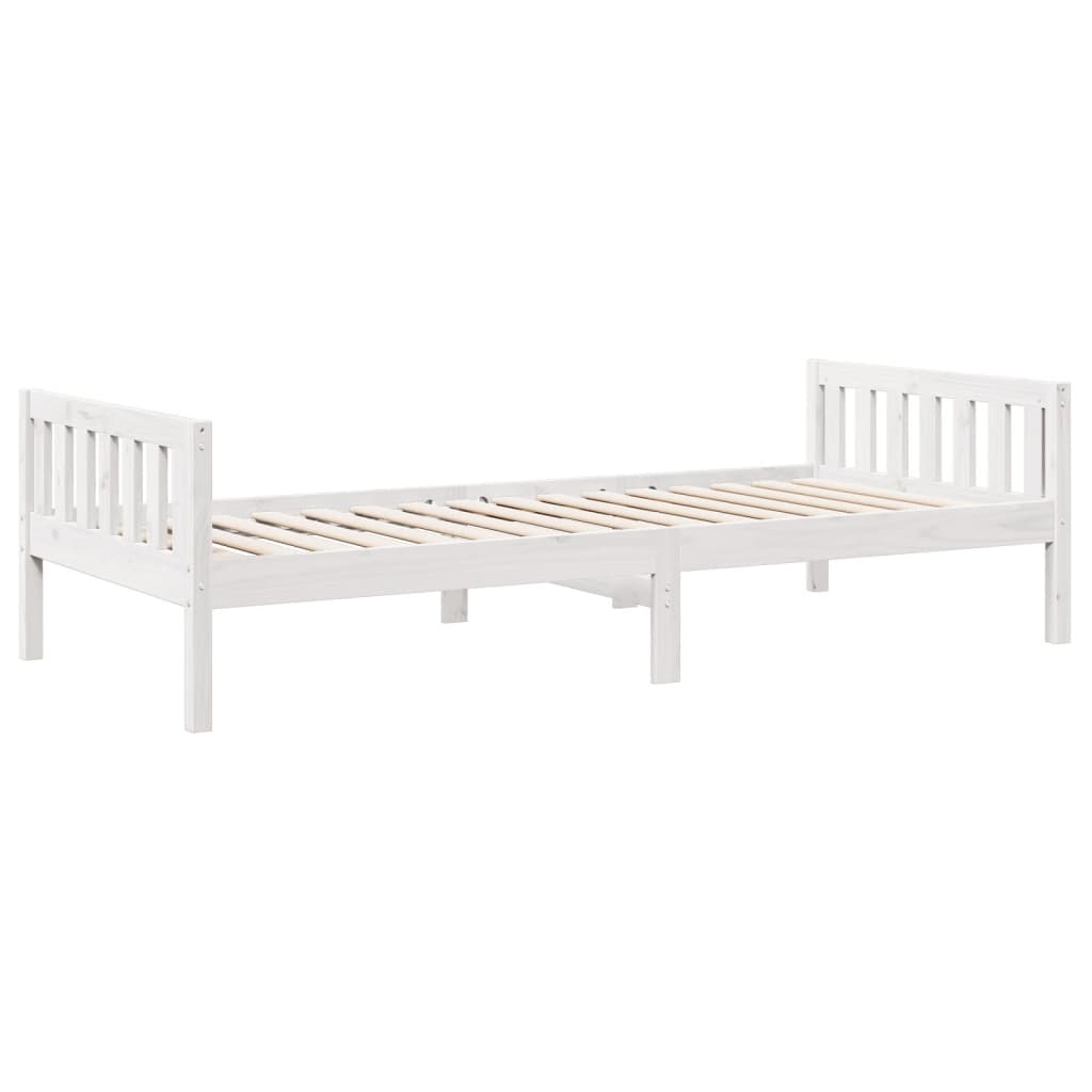 Lit pour enfants sans matelas blanc 80x200cm bois de pin massif