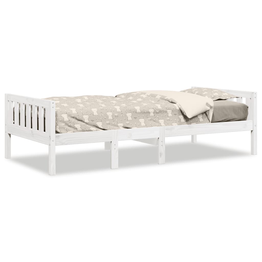 Lit pour enfants sans matelas blanc 90x200cm bois de pin massif