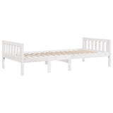 Lit pour enfants sans matelas blanc 90x200cm bois de pin massif