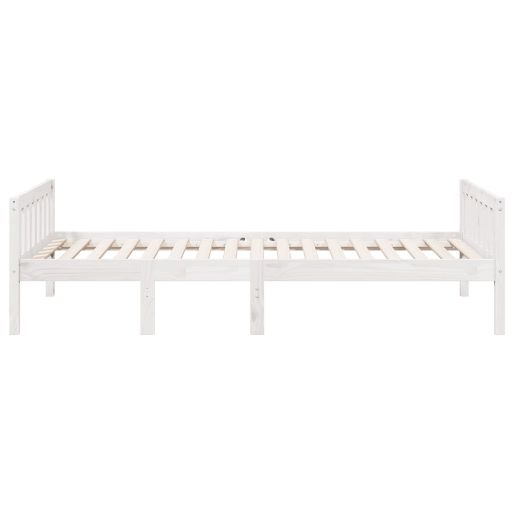 Lit pour enfants sans matelas blanc 90x200cm bois de pin massif