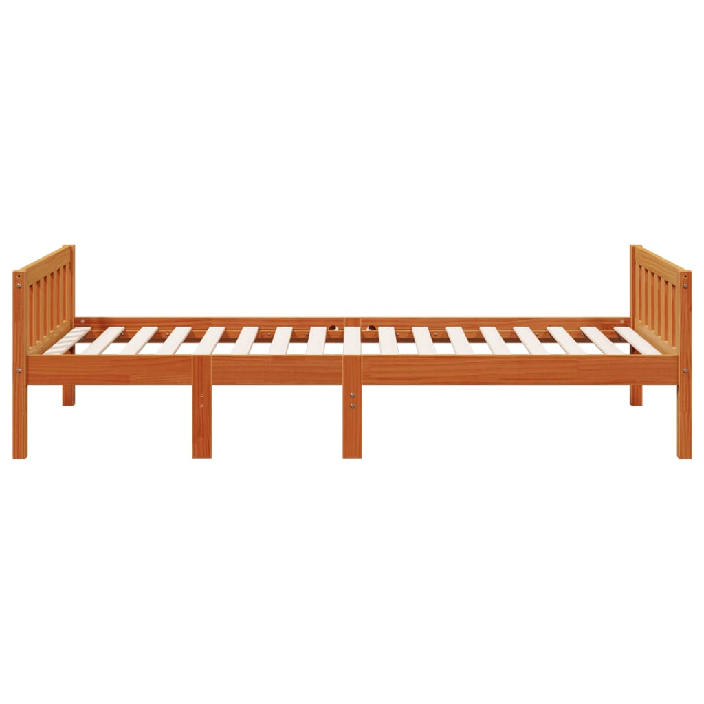 Lit pour enfants sans matelas cire marron 90x200 cm pin massif